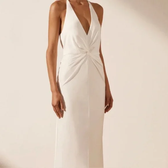 Shona Joy | Dresses | Nwt Shona Joy Twist Front Halter Midi Dress In Ivory Size 4 | Poshmark Shona Joy | Dresses | Nwt Shona Joy Twist Front Halter Midi Dress In Ivory Size 4 | Poshmark